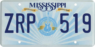 MS license plate ZRP519