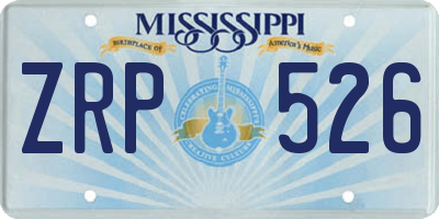 MS license plate ZRP526