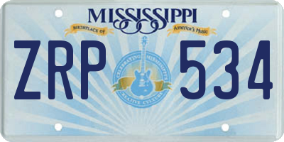 MS license plate ZRP534