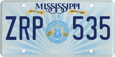 MS license plate ZRP535