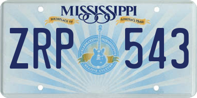 MS license plate ZRP543