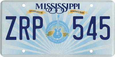 MS license plate ZRP545