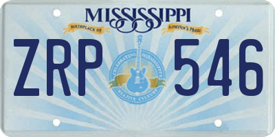 MS license plate ZRP546