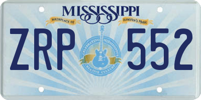 MS license plate ZRP552