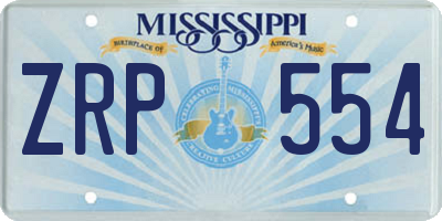 MS license plate ZRP554