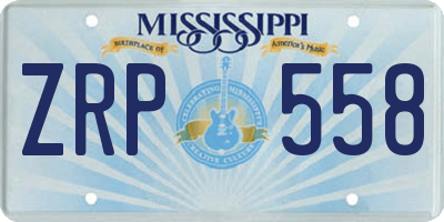 MS license plate ZRP558