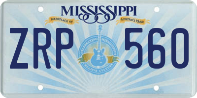 MS license plate ZRP560