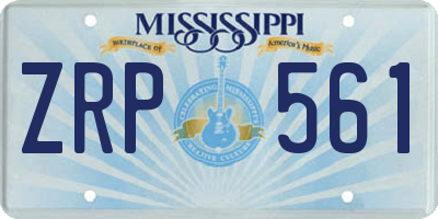 MS license plate ZRP561