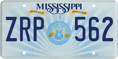MS license plate ZRP562