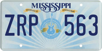 MS license plate ZRP563