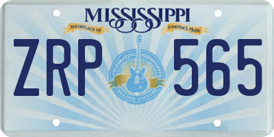 MS license plate ZRP565