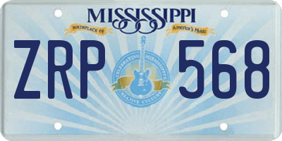 MS license plate ZRP568