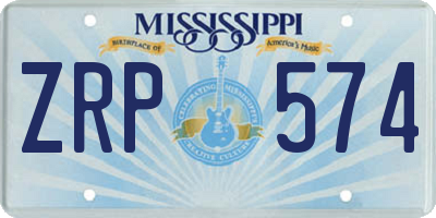 MS license plate ZRP574