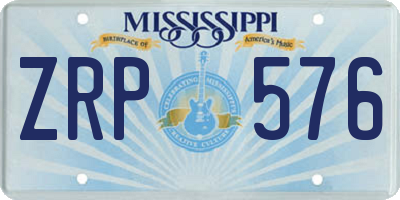 MS license plate ZRP576