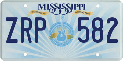 MS license plate ZRP582