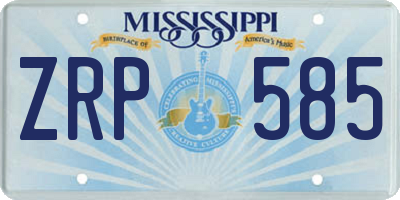 MS license plate ZRP585