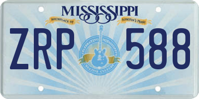 MS license plate ZRP588