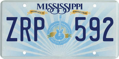 MS license plate ZRP592