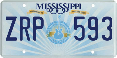 MS license plate ZRP593