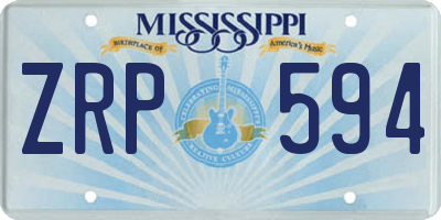 MS license plate ZRP594