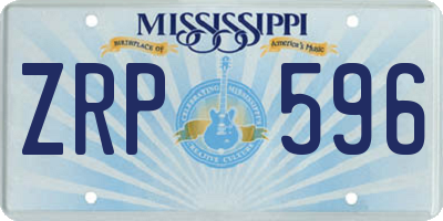 MS license plate ZRP596
