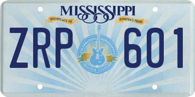 MS license plate ZRP601