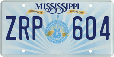 MS license plate ZRP604