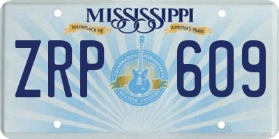 MS license plate ZRP609