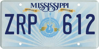 MS license plate ZRP612