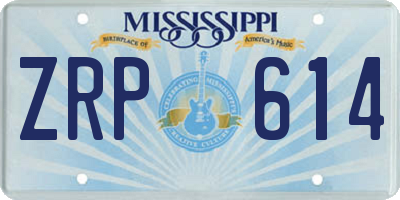 MS license plate ZRP614