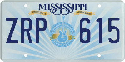 MS license plate ZRP615