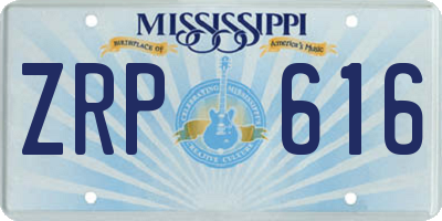 MS license plate ZRP616