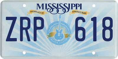 MS license plate ZRP618