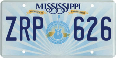 MS license plate ZRP626