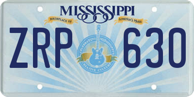 MS license plate ZRP630