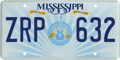 MS license plate ZRP632