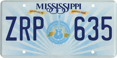 MS license plate ZRP635