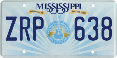 MS license plate ZRP638