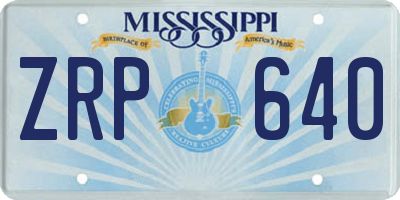 MS license plate ZRP640