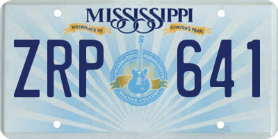 MS license plate ZRP641