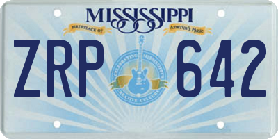 MS license plate ZRP642