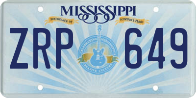 MS license plate ZRP649