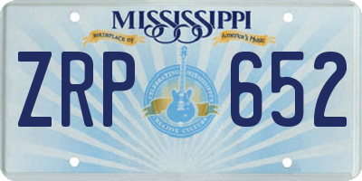 MS license plate ZRP652