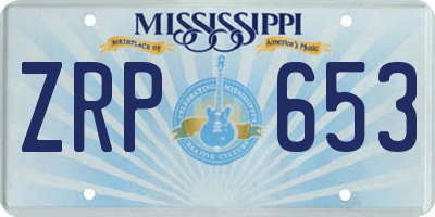 MS license plate ZRP653