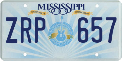MS license plate ZRP657