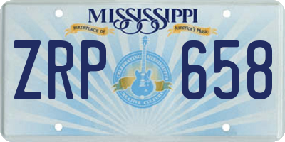 MS license plate ZRP658
