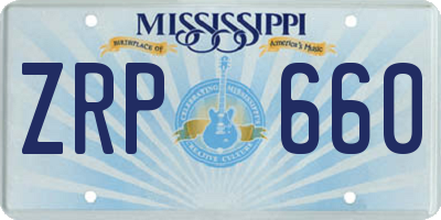 MS license plate ZRP660