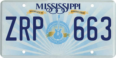 MS license plate ZRP663