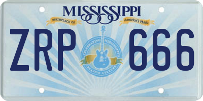 MS license plate ZRP666