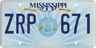 MS license plate ZRP671